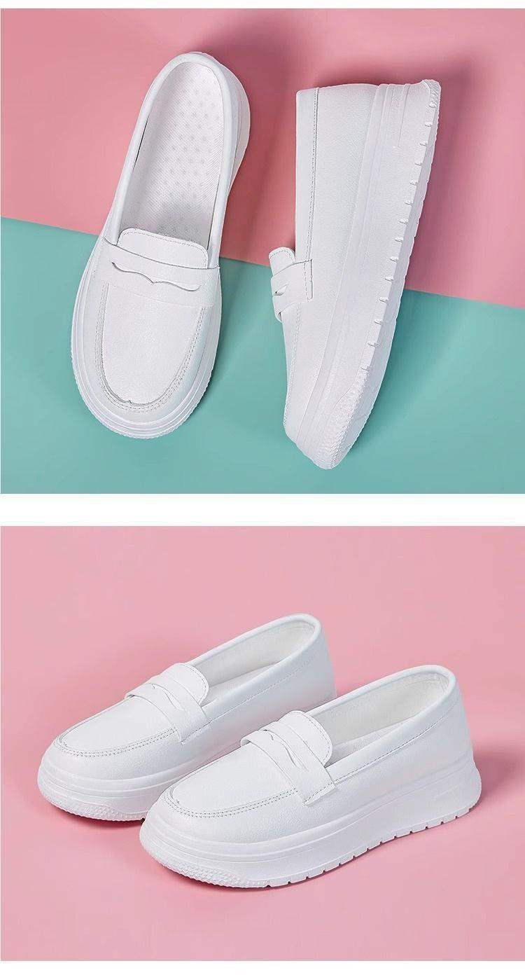 ShoeGlobe Nurse Damenschuhe, weich, atmungsaktiv, dicke Sohle, rutschfest, bequem, zum Hineinschlüpfen, mit Höhenverstärkung, medizinische Schuhe_voghion.com