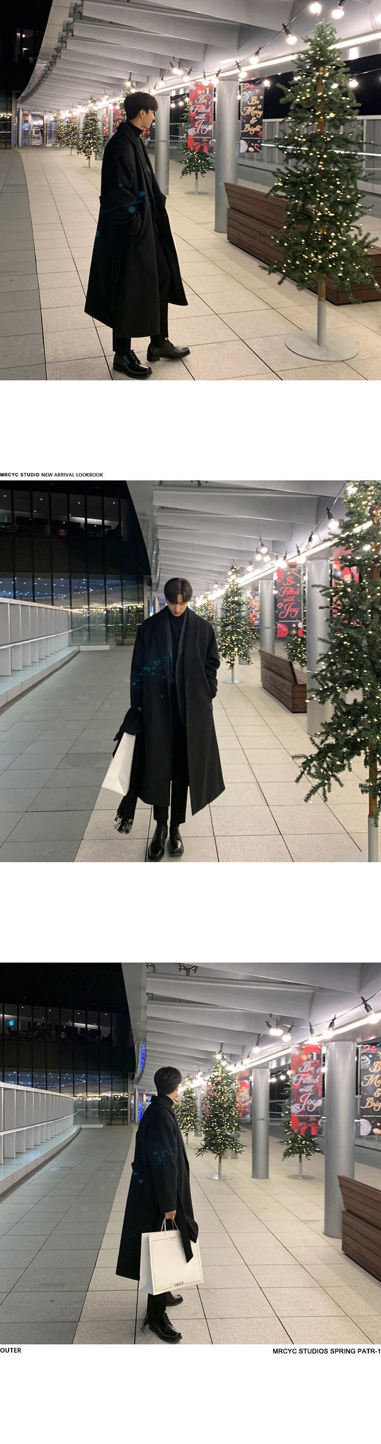 boy Boy Boy Winter Wool Korean Version Fashion Turn-Down Collar Thickened Woolen Jacket Men's Mid-Length Trench Coat_voghion.com