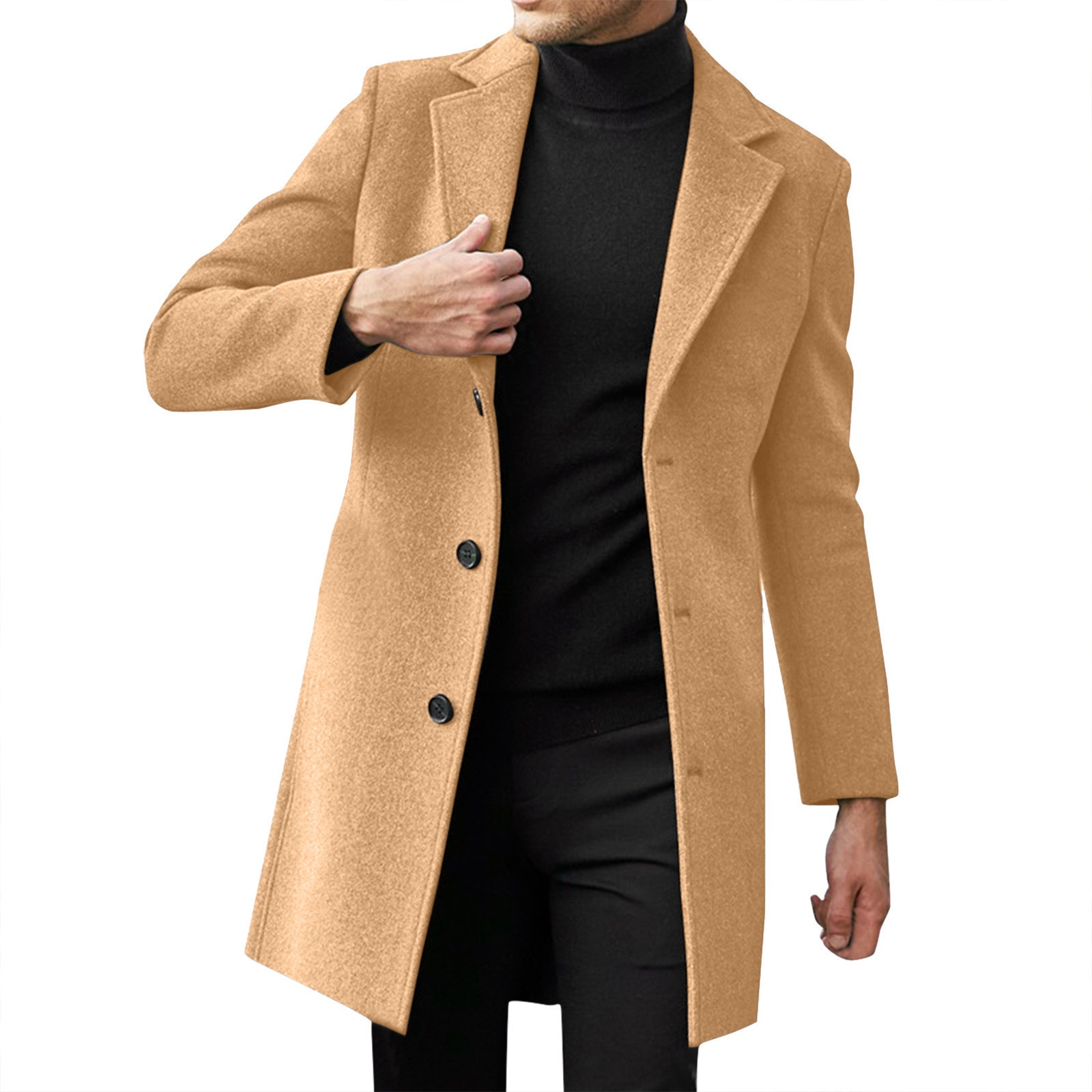 boy Boy Boy 2025 Cross-Border New Men's British Style Mid-Length Wool Autumn Winter Material Jacket Woolen Trench Coat_voghion.com