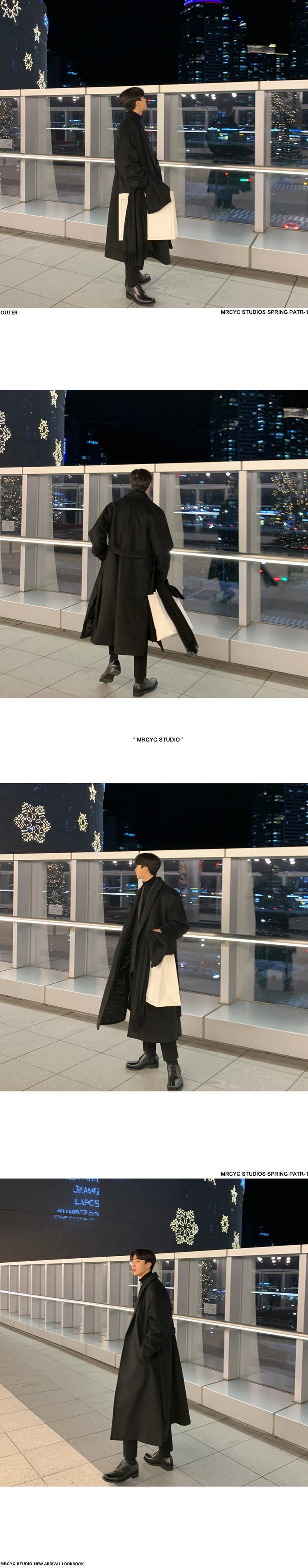 boy Boy Boy Winter Wool Korean Version Fashion Turn-Down Collar Thickened Woolen Jacket Men's Mid-Length Trench Coat_voghion.com
