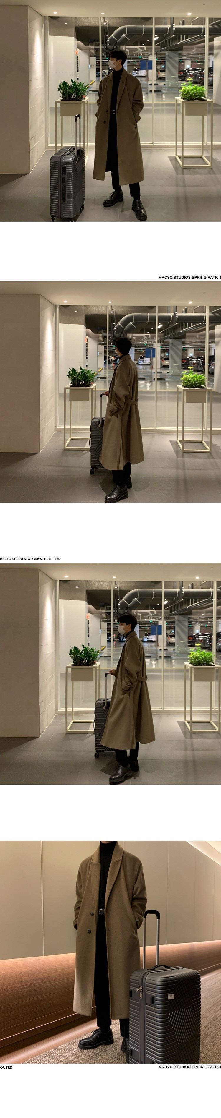 boy Boy Boy Winter Wool Korean Version Fashion Turn-Down Collar Thickened Woolen Jacket Men's Mid-Length Trench Coat_voghion.com
