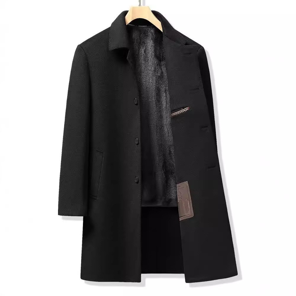 boy Boy Boy Plus Size Coat Men, Mid-Length, Winter Thickened Wool Double-Sided Woolen Coat, Oversized For Big And Tall Men_voghion.com