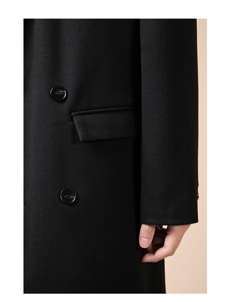 boy Boy Boy Thickened Overcoat Men's Winter Style Mid-Length Korean Version Double-Breasted Woolen Trench Coat_voghion.com