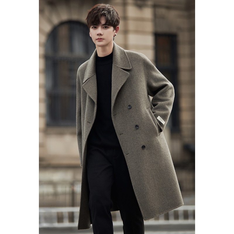boy Boy Boy 2025 Autumn Winter New Men Mid-Length Over-the-Knee Sheep Wool Woolen Trench Coat Korean Style Trendy_voghion.com