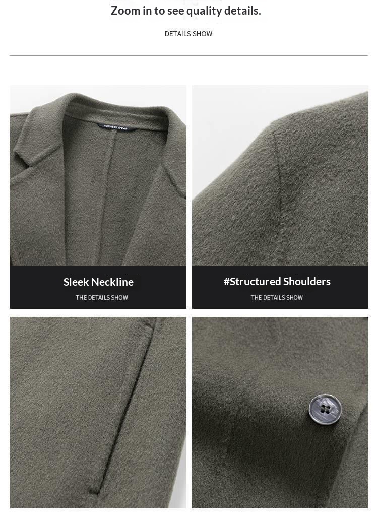 boy Boy Boy Double-Sided Wool Men's Mid-Length Autumn Winter Casual Thickened Suit Woolen Jacket New Style Trench Coat_voghion.com