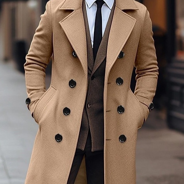 boy Boy Boy 2025 European Size Autumn Winter Men's Wool Coat Double Breasted Long Woolen Overcoat_voghion.com