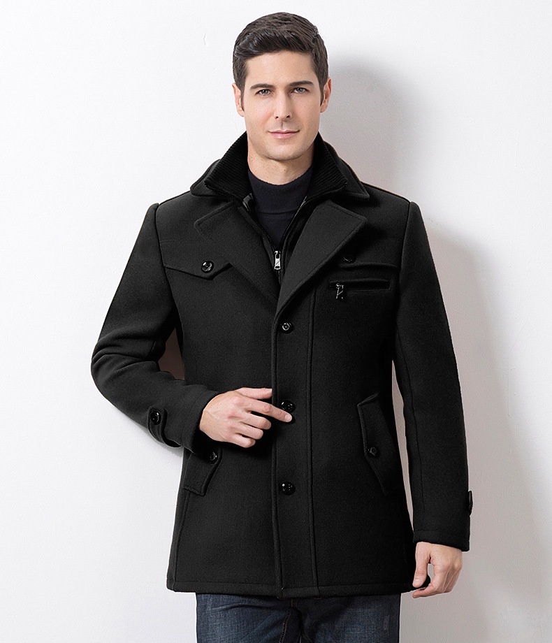 Manteau d'hiver en laine européenne pour garçon, veste à double col, vente en gros transfrontalière, vêtements pour hommes grandes tailles_voghion.com