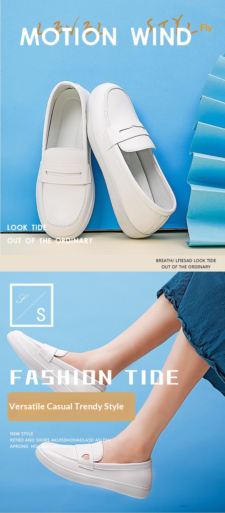 ShoeGlobe Flache Pflegeschuhe für Damen, bequeme, lässige Sommerschuhe mit weicher Sohle, weiß, rutschfest und atmungsaktiv, medizinische Arbeitsschuhe_voghion.com