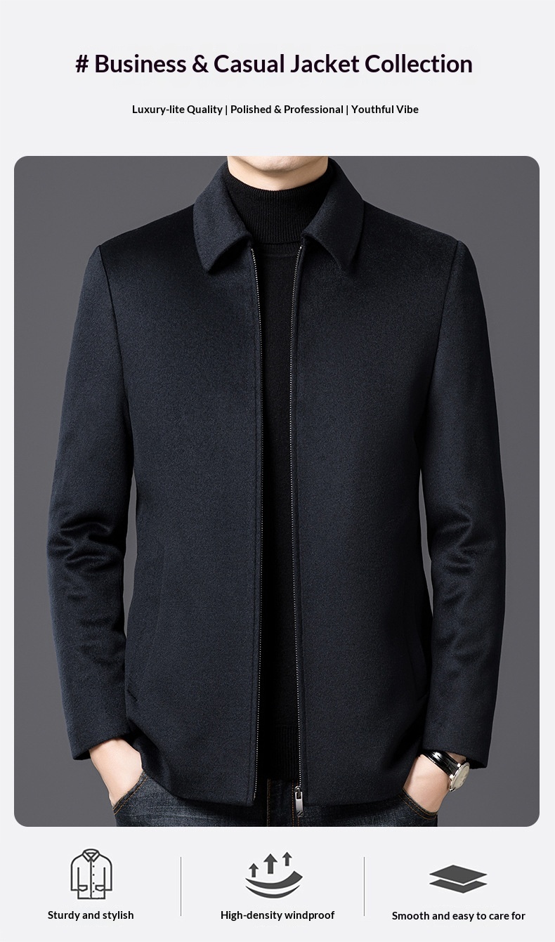 boy Boy Boy Authentic Pure Wool Coat Men, Autumn And Winter Warm Goose Down For Middle-aged Dads, Non-iron Men's Woolen Jacket_voghion.com