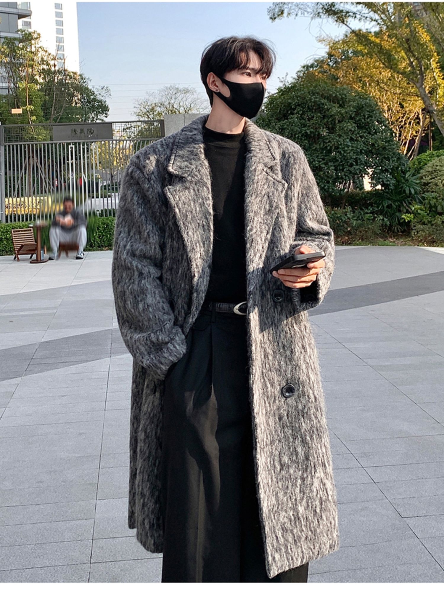 boy Boy Boy Cleanfit Mohair Wool For Men, Autumn And Winter Thickened Korean Style High-End Chic Mid-Length Trench Coat_voghion.com