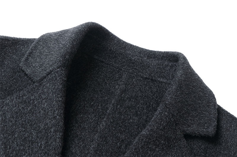 Costume homme en pure laine double face, manteau épais tendance et décontracté, idéal pour l'automne et l'hiver._voghion.com