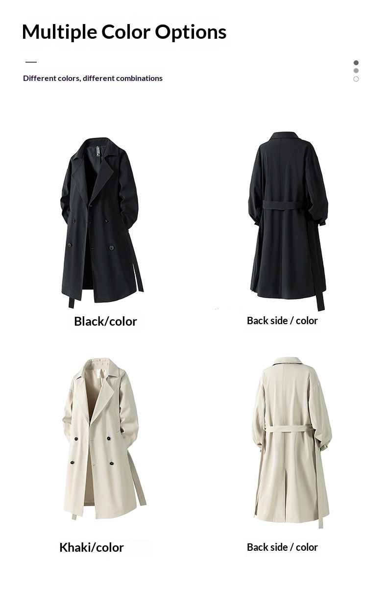 Women's Clothing Women's Clothing Women's Clothing Women's Clothing Spring And Autumn Khaki Trench Coat For Men, Mid-Len_voghion.com