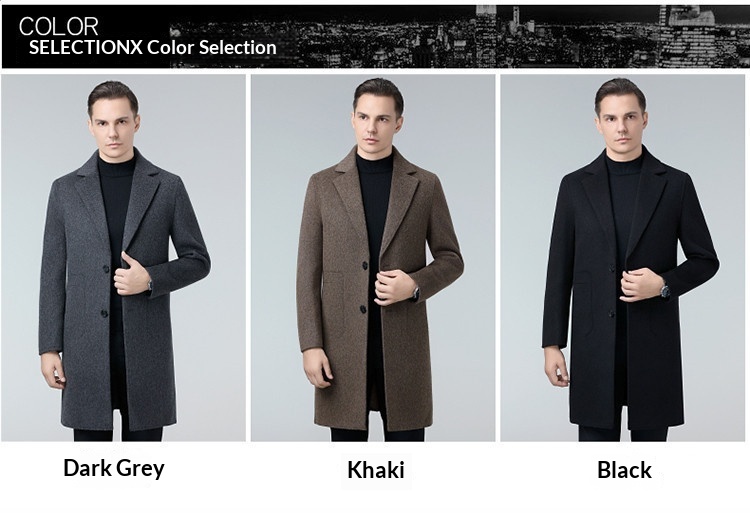 boy Boy Boy Autumn Winter Double-Sided Wool Mid-Length Solid Color Single-Breasted Jacket Trench Coat Men's Woolen Clothing_voghion.com