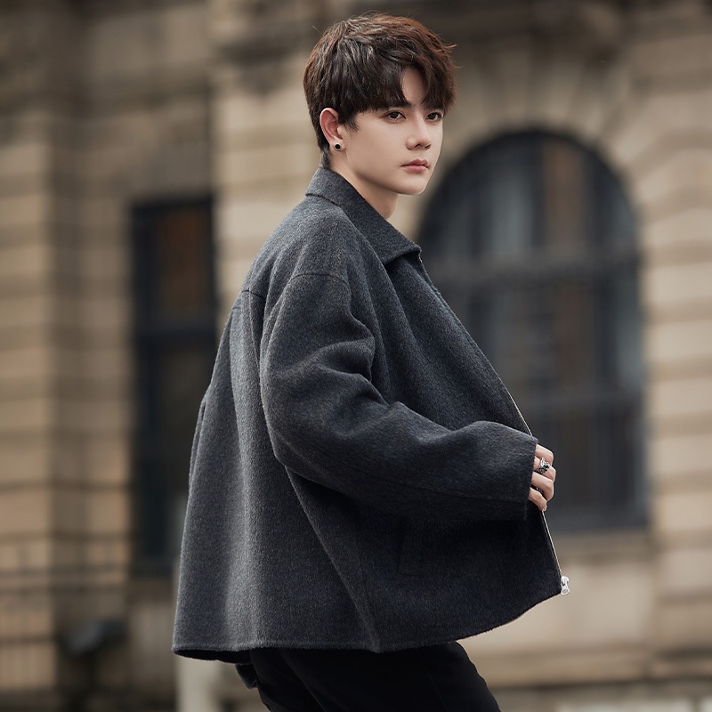 boy Boy Boy Men Autumn Winter New Korean Style Trendy Short High-End Wool Men's Jacket Top Coat_voghion.com