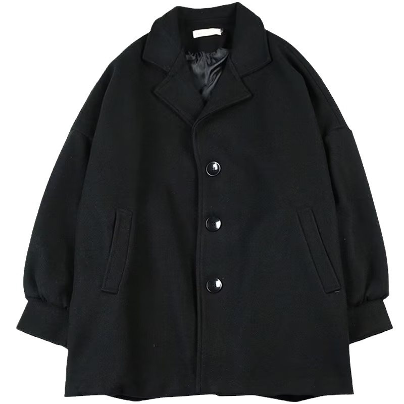 boy Boy Boy Men's Winter Jacket Padded Thickened Short Woolen Trench Coat British Style Korean Version Student Trend Loose Fit_voghion.com