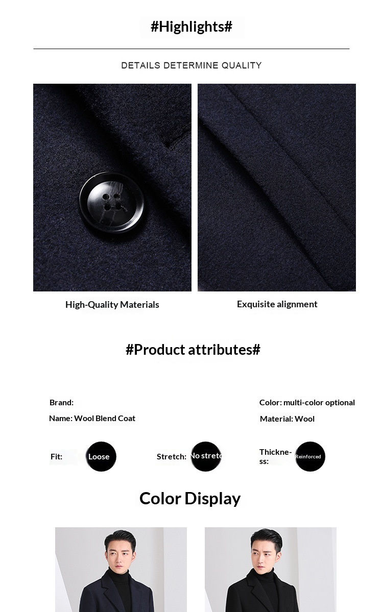 boy Boy Boy Autumn Winter New Men's Slim Fit Youth Korean Style Mid-Length Wool Coat For Men_voghion.com