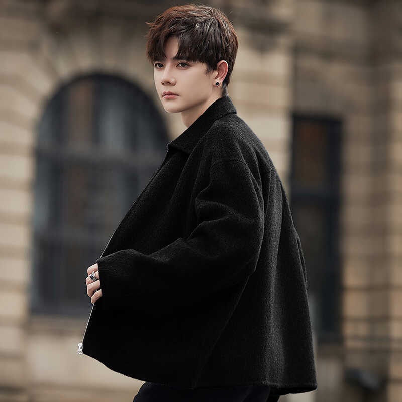 boy Boy Boy Men Autumn Winter New Korean Style Trendy Short High-End Wool Men's Jacket Top Coat_voghion.com