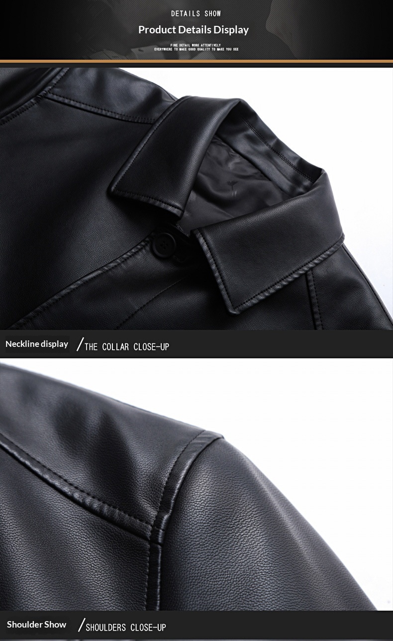 boy Boy Boy 2022 Winter New Men's PU Trench Casual Extended Over-the-Knee Jacket Middle-Aged Turn-Down Collar Leather Coat Wholesale_voghion.com