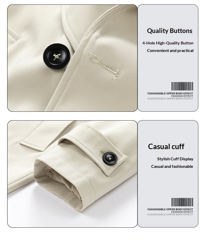 Women's Clothing Women's Clothing Women's Clothing Women's Clothing Spring And Autumn Khaki Trench Coat For Men, Mid-Len_voghion.com