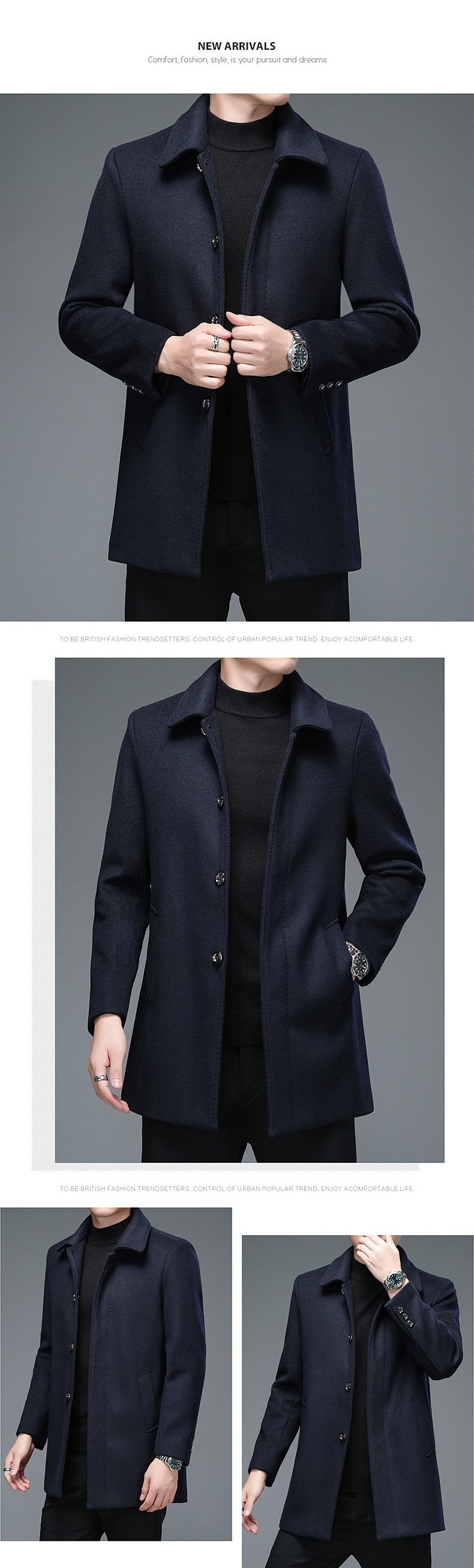 Women's Clothing Women's Clothing Women's Clothing Women's Clothing 2025 Spring Autumn New Men's Trench Coat For Middle-_voghion.com