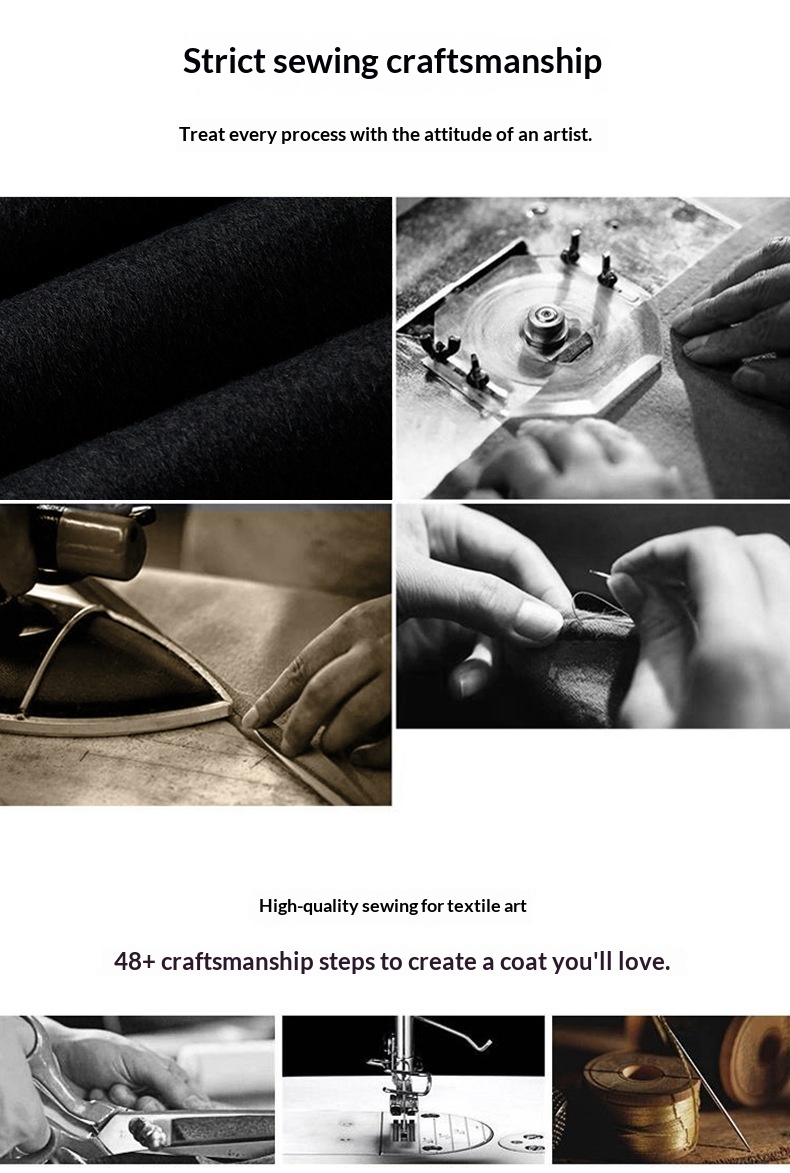 Manteau Boy Boy 100% laine double face Automne-Hiver 2025, nouveau manteau épais en duvet pour homme, vêtement de travail décontracté_voghion.com