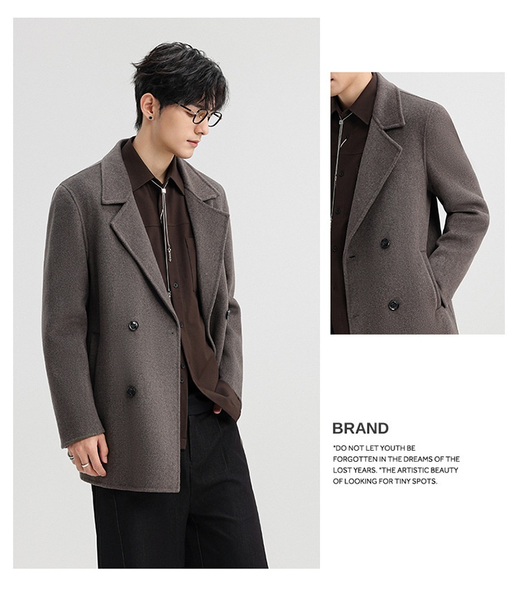 boy Boy Boy 2025 Autumn Winter Double-Sided Wool Men's Jacket New High-End Casual Short Coat Double-Breasted Down Liner_voghion.com