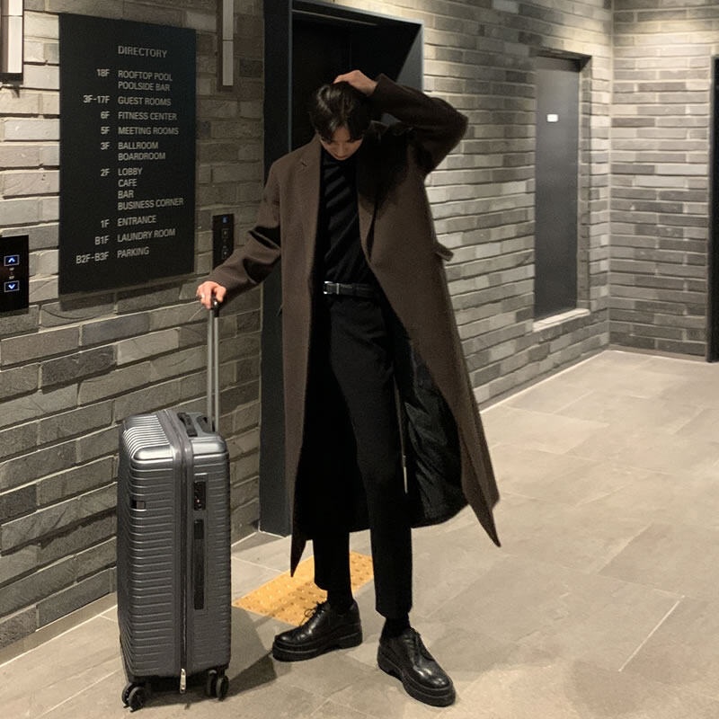 boy Boy Boy Wool Coat For Men, Over-the-Knee, Mid-Leth, Korean Trendy British Style, Winter Thickened Woolen Trench Coat, Extra_voghion.com