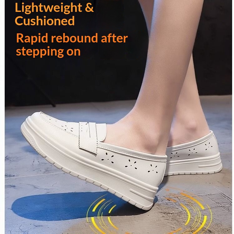 ShoeGlobe 2025 Spring And Autumn Nurse For Women, Hollow Soft Sole, Breathable, Non-Slip, New Style Perforated Medical Single_voghion.com