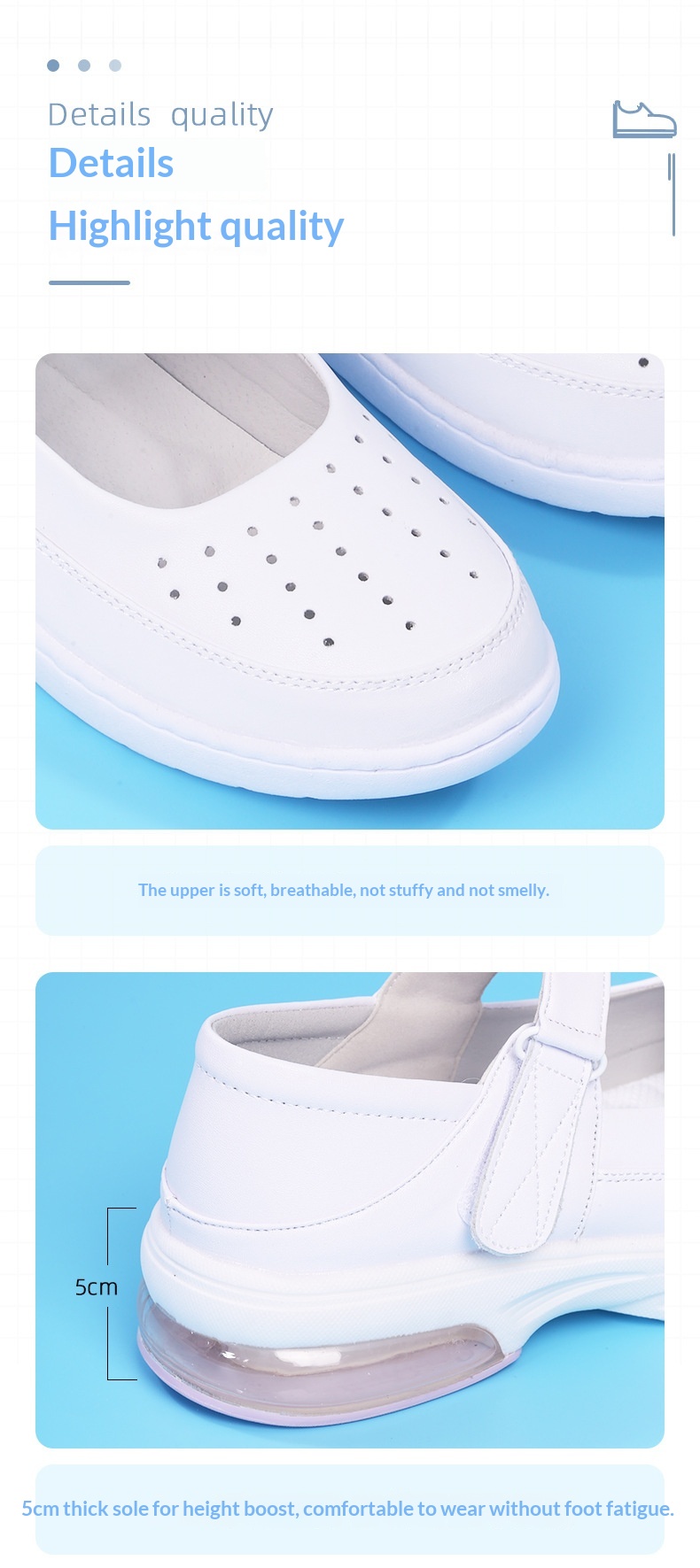 ShoeGlobe Cushion Nurse Shoes für Damen, weiche Sohle, atmungsaktiv, bequem, rutschfest, geruchshemmend, flach, mit Höhenvergrößerung_voghion.com