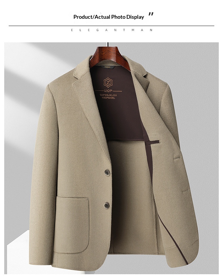 boy Boy Boy High-End 100% Pure Wool Double-Sided Woolen Men's Autumn And Winter New Suit Business Casual Solid Color Jacket_voghion.com