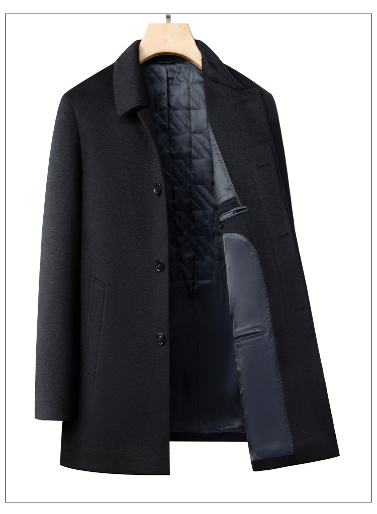 boy Boy Boy Wool And Goose Down Coat With Cashmere Men, Turn-Down Collar, Winter New Mid-Length Business Thickened Woolen Jacket For_voghion.com