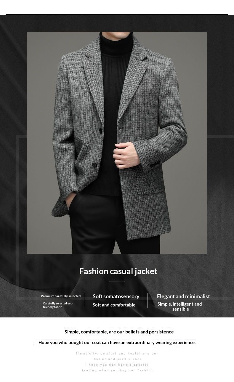 boy Boy Boy Autumn Winter Thickened Wool For Men, Dad's Warm Suit Collar Jacket, Fashionable Trendy Mid-Length Trench Coat_voghion.com