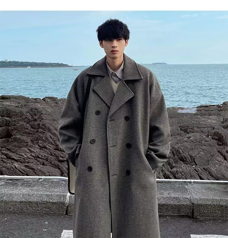 boy Boy Boy Men's Wool Autumn Winter High School Style Trench Coat Mid-Length Suit Versatile Jacket Outdoor Cool And Handsome_voghion.com