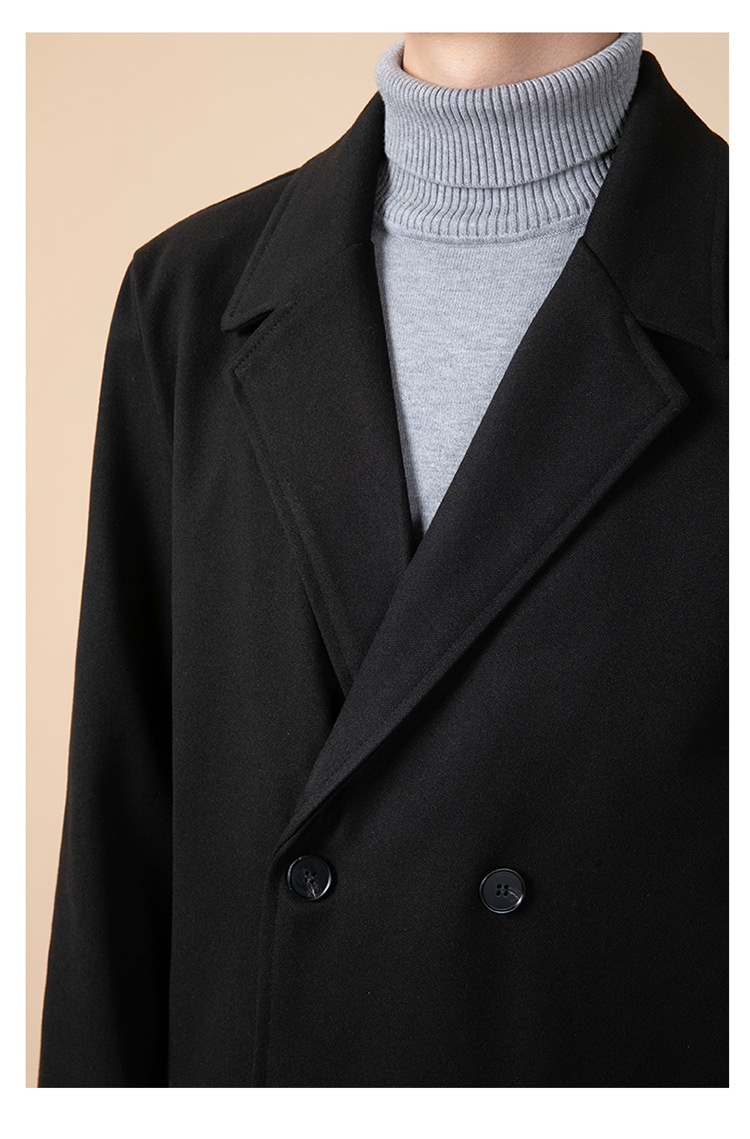 boy Boy Boy Thickened Overcoat Men's Winter Style Mid-Length Korean Version Double-Breasted Woolen Trench Coat_voghion.com
