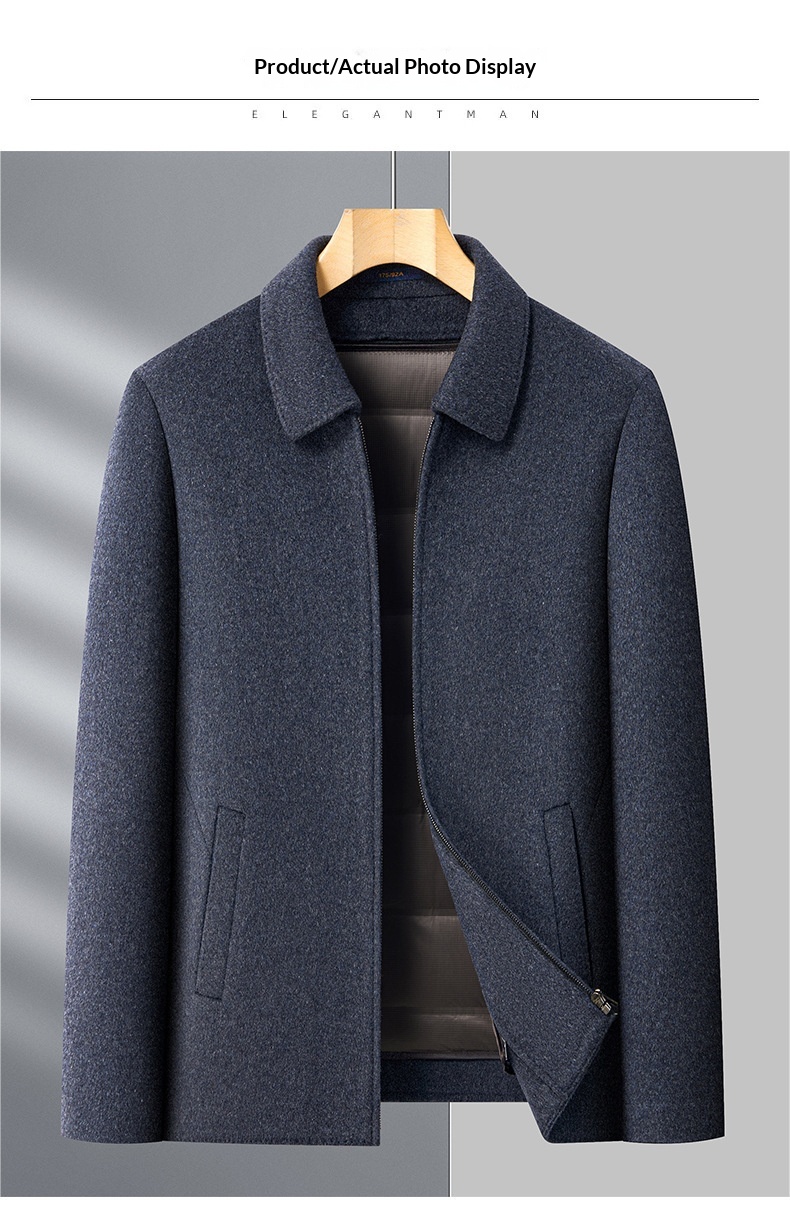 boy Boy Boy Double-Sided Wool For Men, Autumn And Winter Woolen Coat With Detachable Down Liner, Dad's Outfit, Middle-Aged Casual_voghion.com