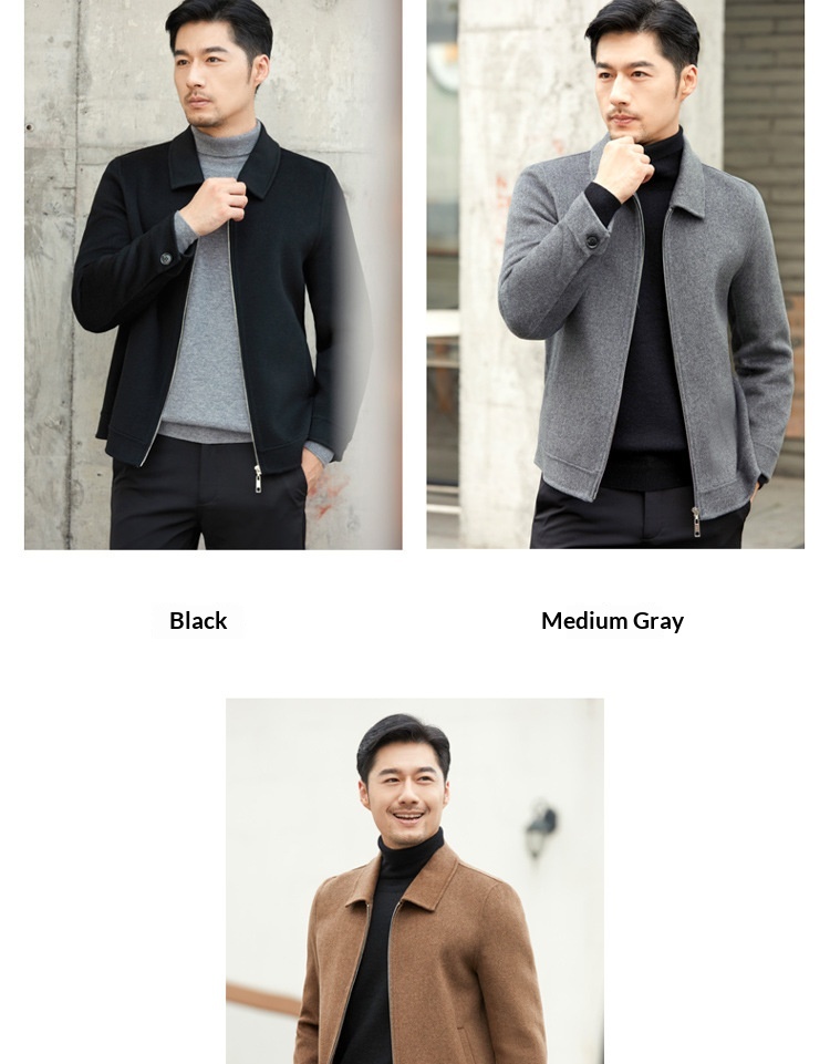 boy Boy Boy 2021 New Winter Coat Men's Turn-Down Collar Short Middle-Aged Double-Sided Wool Jacket_voghion.com
