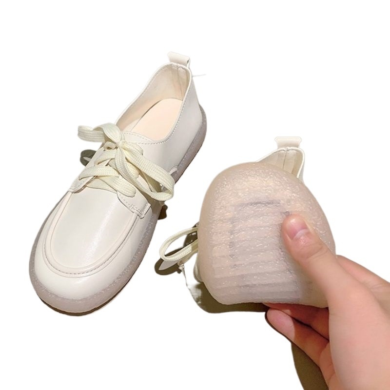 ShoeGlobe Damen-Lederschuhe mit weicher Sohle, klein, Frühjahr/Herbst 2025, flach, rutschfest, weiß, bequem, für Arbeit, Pflege, Einzelschuhe_voghion.com