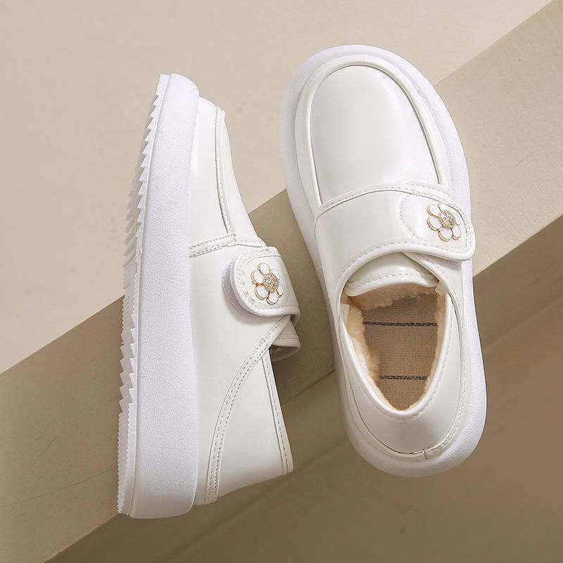 ShoeGlobe Nurse Damenschuhe, Herbst, weich, bequem, langlebig, vielseitig, dicke Sohle, Klettverschluss, leichte Arbeitsschuhe, weiß_voghion.com