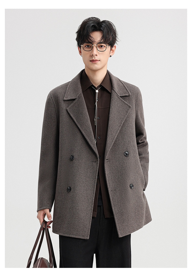 boy Boy Boy 2025 Autumn Winter Double-Sided Wool Men's Jacket New High-End Casual Short Coat Double-Breasted Down Liner_voghion.com