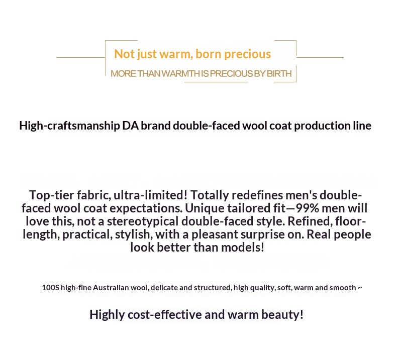 boy Boy Boy Autumn Winter New Pure Men's Loose Double-Sided Woolen Trench Coat Mid-Length Wool Korean Style Casual_voghion.com