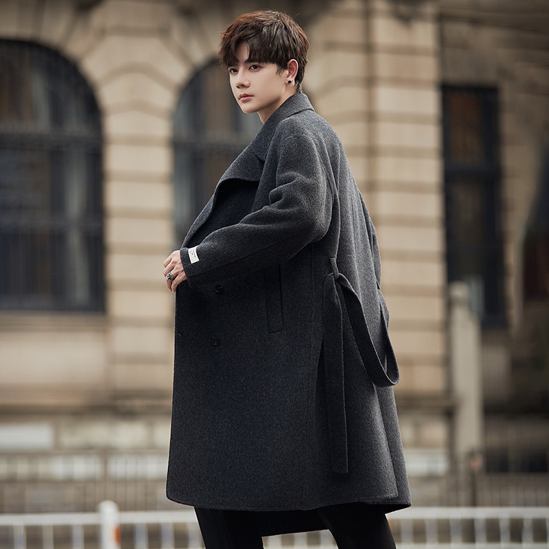 boy Boy Boy 2025 Autumn Winter New Men Mid-Length Over-the-Knee Sheep Wool Woolen Trench Coat Korean Style Trendy_voghion.com