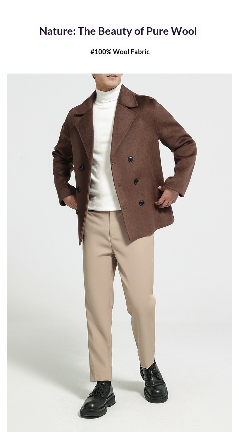 boy Boy Boy Autumn Winter New Men's Double-Breasted Short Double-Sided Wool Coat Business Casual Suit Collar Woolen Jacket_voghion.com