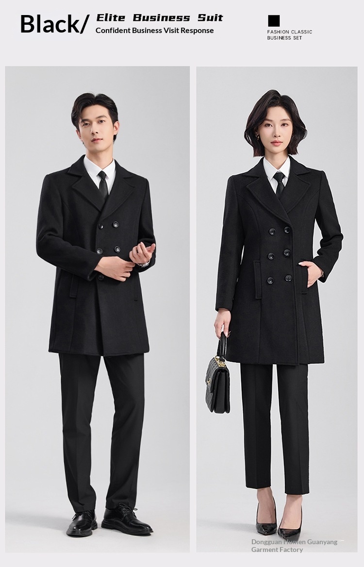 boy Boy Boy Same Style Double-Breasted Men, Autumn Winter Business Commuting Woolen Formal Workwear Wool Coat Professional Wear For_voghion.com