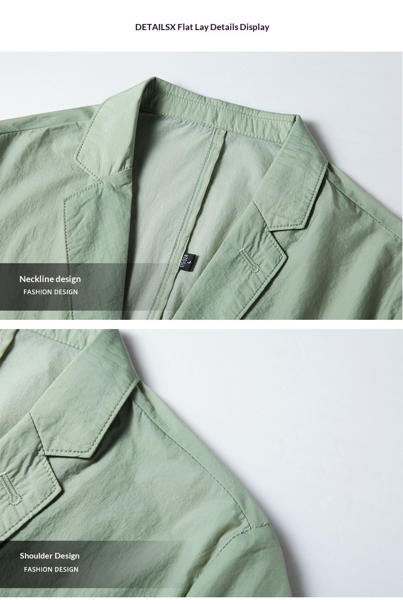 Giacca casual monopetto con protezione solare, tinta unita, leggera, da uomo, modello BOY BOY, primavera estate 2025_voghion.com