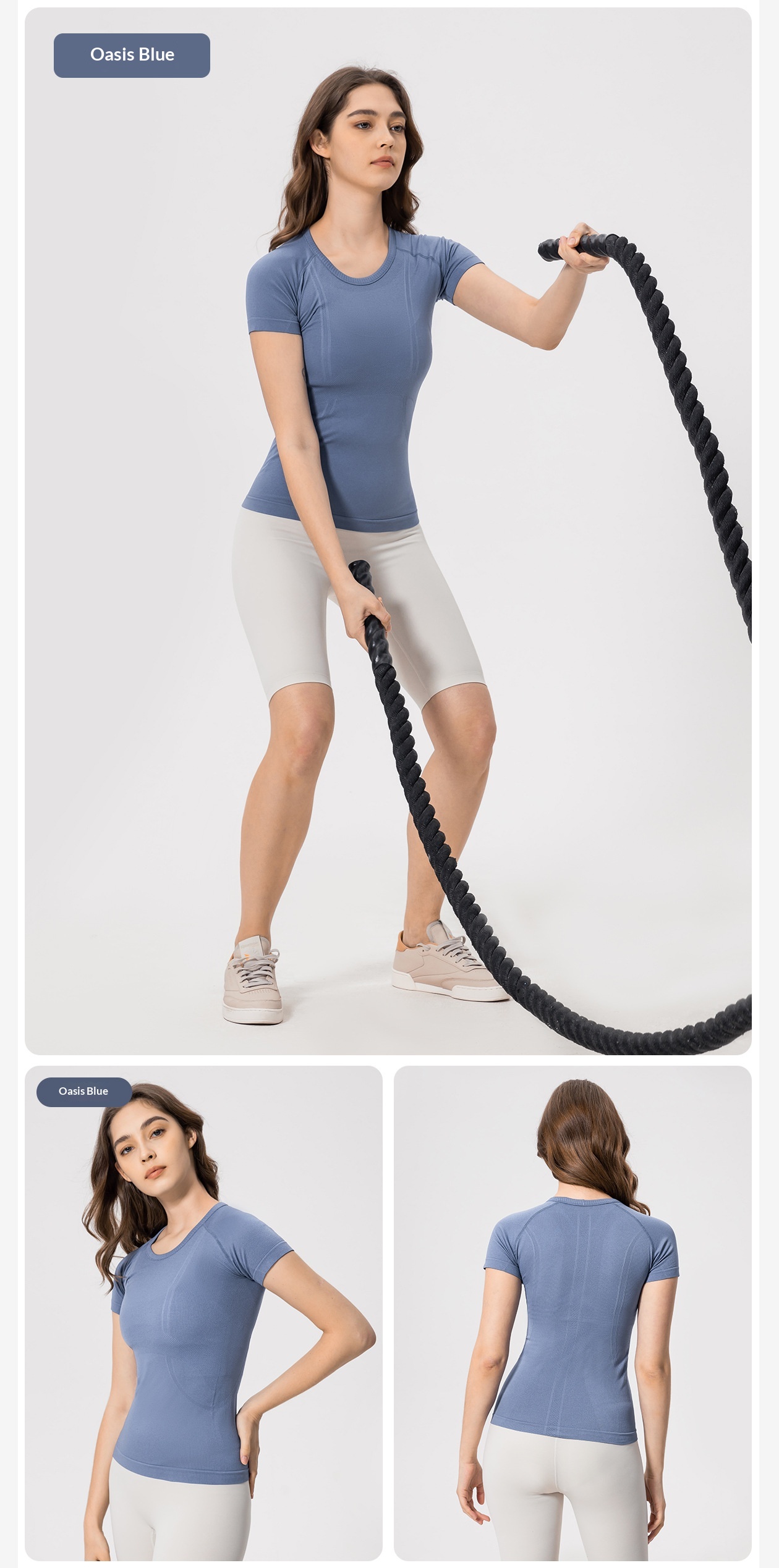 ChicShe Spring Summer New Women's Round Neck Sports T-Shirt Running Fitness Top Slim Fit Breathable Yoga Short Sleeve S2067_voghion.com