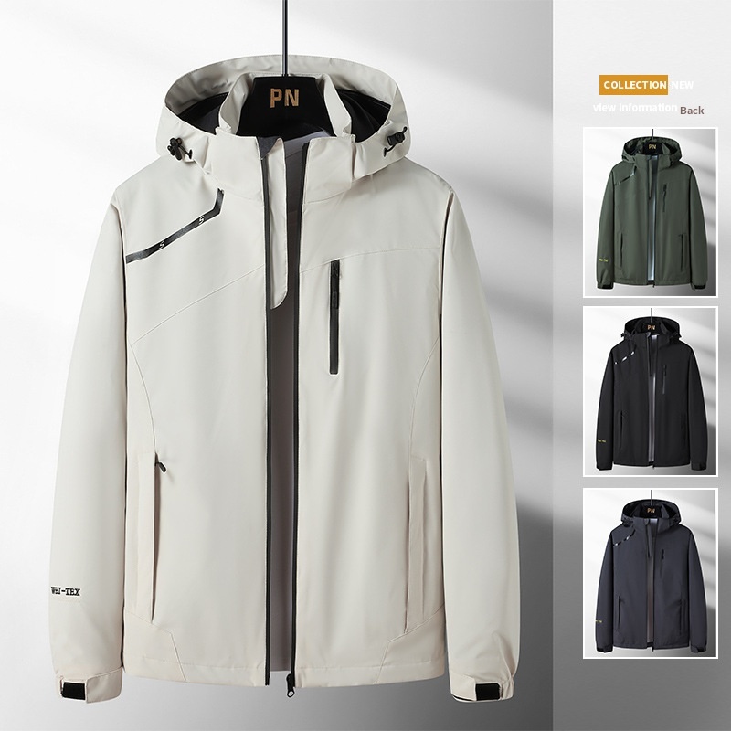 Giacca da uomo, antivento, impermeabile, con strato singolo, in morbida pelle, per alpinismo e sport all'aria aperta, taglie forti_voghion.com