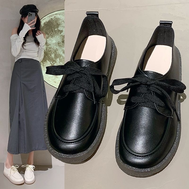 ShoeGlobe Damen-Lederschuhe mit weicher Sohle, klein, Frühjahr/Herbst 2025, flach, rutschfest, weiß, bequem, für Arbeit, Pflege, Einzelschuhe_voghion.com