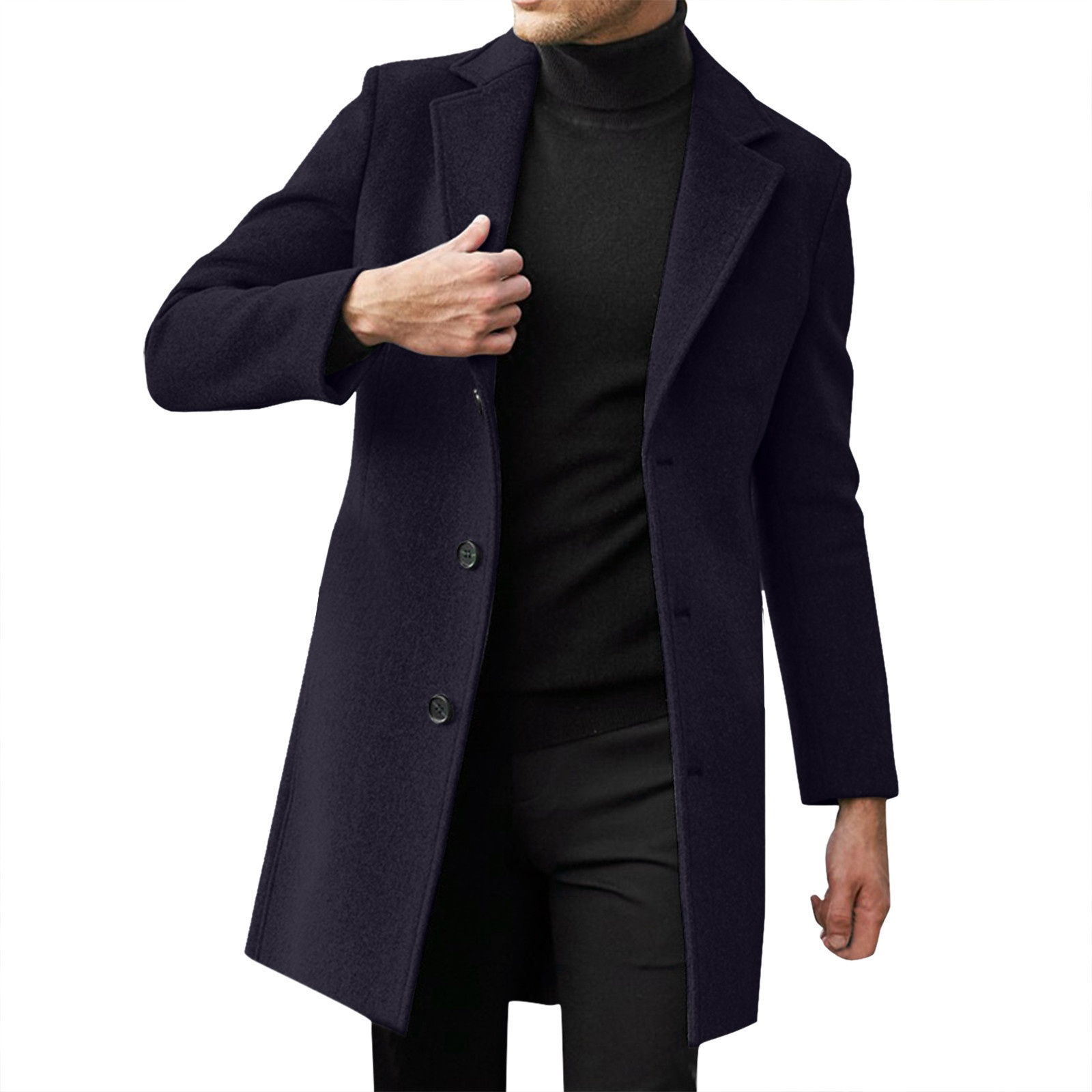 boy Boy Boy 2025 Cross-Border New Men's British Style Mid-Length Wool Autumn Winter Material Jacket Woolen Trench Coat_voghion.com