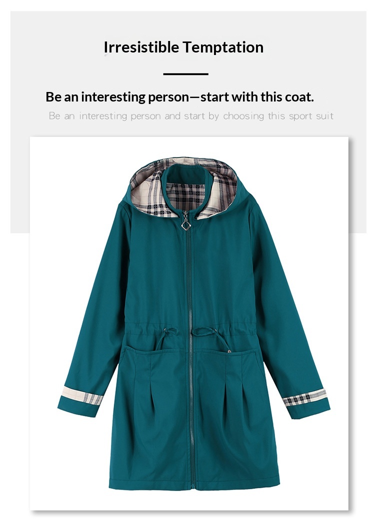 Damenbekleidung Damenbekleidung Damenbekleidung Mittellanger Trenchcoat mit abnehmbarer Kapuze für Damen, Frühling_voghion.com