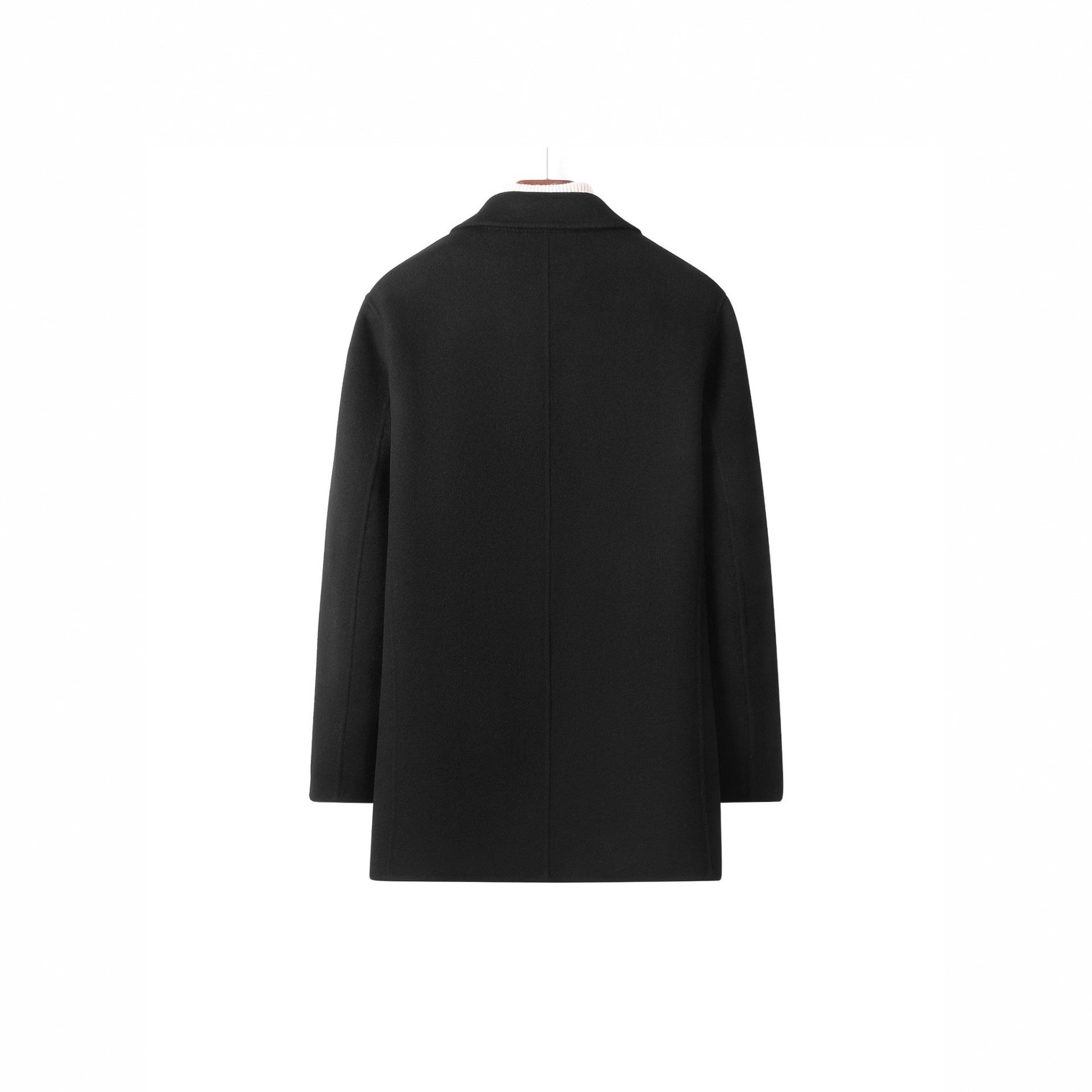 Costume homme en pure laine double face, manteau épais tendance et décontracté, idéal pour l'automne et l'hiver._voghion.com